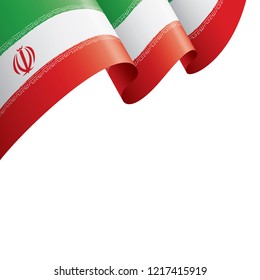 Iran flag, vector illustration on a white background