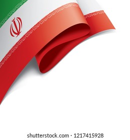 Iran flag, vector illustration on a white background