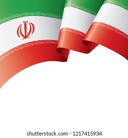 Iran flag, vector illustration on a white background
