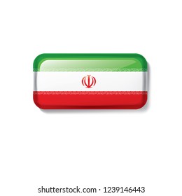 Iran flag, vector illustration on a white background