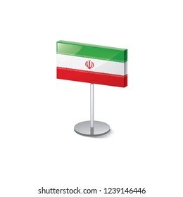 Iran flag, vector illustration on a white background