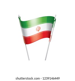 Iran flag, vector illustration on a white background