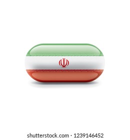 Iran flag, vector illustration on a white background