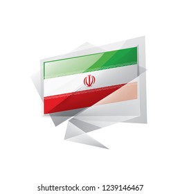 Iran flag, vector illustration on a white background