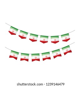 Iran flag, vector illustration on a white background