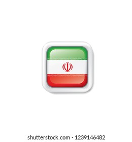 Iran flag, vector illustration on a white background