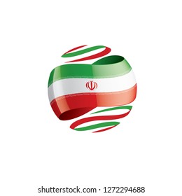 Iran flag, vector illustration on a white background