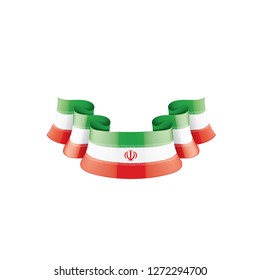 Iran flag, vector illustration on a white background