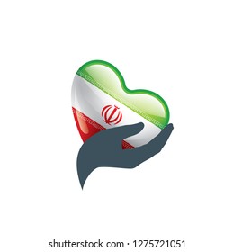 Iran flag, vector illustration on a white background
