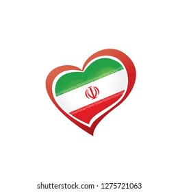 Iran flag, vector illustration on a white background