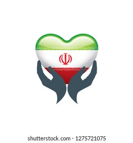 Iran flag, vector illustration on a white background
