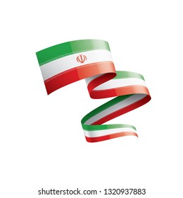 Iran flag, vector illustration on a white background
