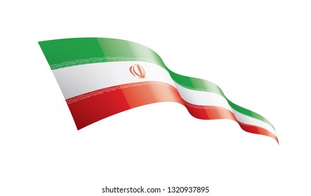 Iran flag, vector illustration on a white background