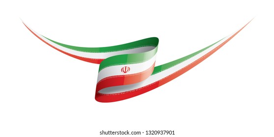 Iran flag, vector illustration on a white background