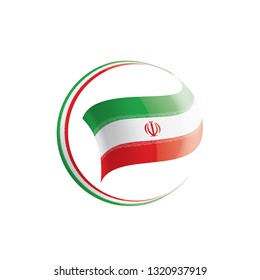 Iran flag, vector illustration on a white background