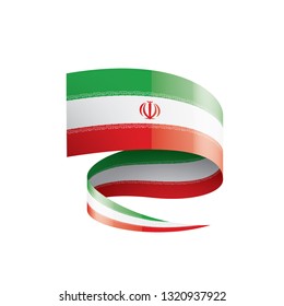 Iran flag, vector illustration on a white background