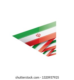 Iran flag, vector illustration on a white background
