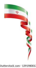 Iran flag, vector illustration on a white background
