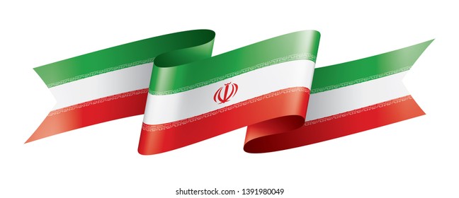 Iran flag, vector illustration on a white background