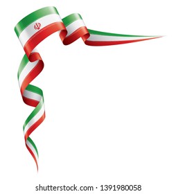 Iran flag, vector illustration on a white background