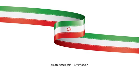 Iran flag, vector illustration on a white background