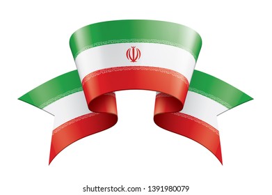 Iran flag, vector illustration on a white background