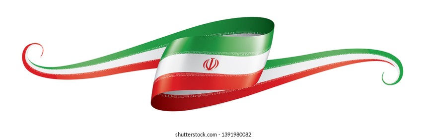 Iran flag, vector illustration on a white background