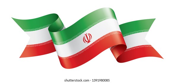 Iran flag, vector illustration on a white background
