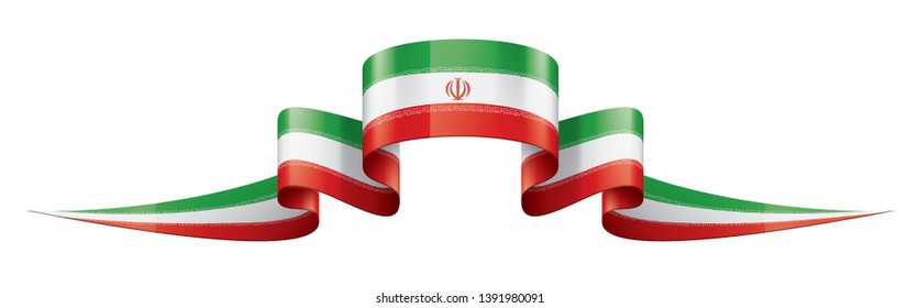 Iran flag, vector illustration on a white background