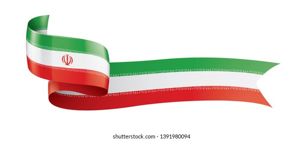 Iran flag, vector illustration on a white background