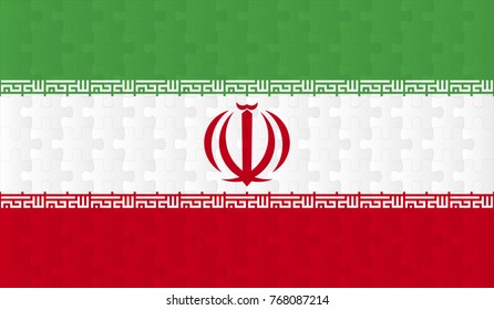 Iran Flag. Vector image of Iran Flag 144 pieces of jigsaw puzzles Vector eps 10 illustration.
