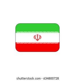 Iran flag vector isolated on white background. 