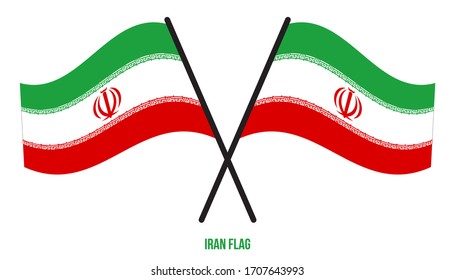 Iran Flag Waving Vector Illustration on White Background. Iran National Flag.
