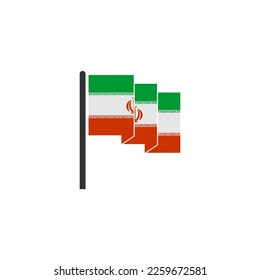 Indicadores de Irán conjunto de iconos, símbolo del símbolo del día de la independencia de Irán