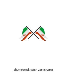 Iran flags icon set, Iran independence day icon set vector sign symbol