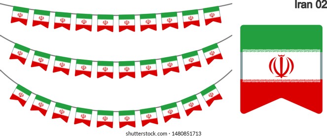 Iran Flags Isolated on white Background. vector illustration.