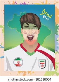Iran football fan vector