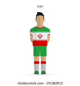 Iran football player. Soccer uniform. Vector illustration.