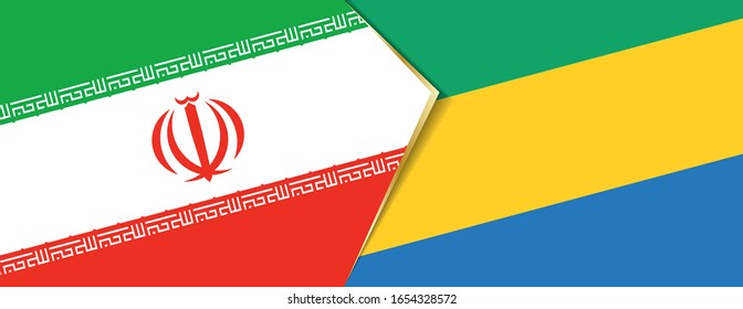 Banderas de Irán y Gabón, dos banderas vectoriales símbolo de relación o confrontación.