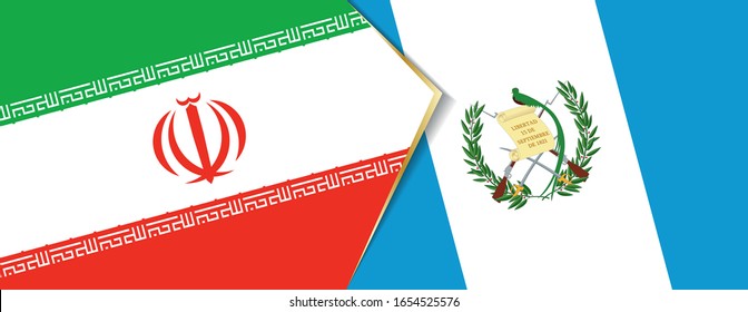 Iran and Guatemala flags, two vector flags symbol of relationship or confrontation.