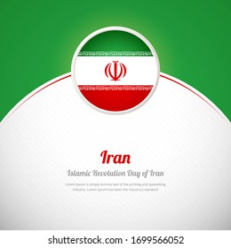 Iran happy islamic revolution day with creative colorful country flag background