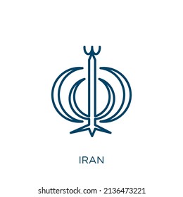Ironensymbol. Dünne lineare Rahmensymbol einzeln auf weißem Hintergrund. Zeilenvektorsymbol, Symbol für Web und Mobilfunk