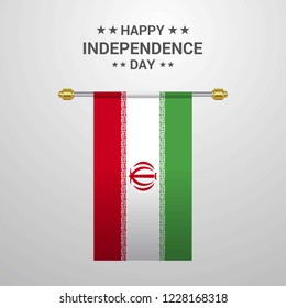 Iran Independence day hanging flag background