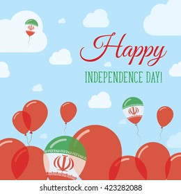 Iran, Islamic Republic Of Independence Day Flat Patriotic Design. Iranian Flag Balloons. Happy National Day Iran, Islamic Republic Of Vector Patriotic Design. Celebration Balloons Patriotic Design.