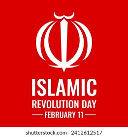 Iran Islamic Revolution Day typography poster. Iranian National holiday on February 11. Vector template for banner, flyer, etc