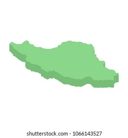 Iran isometric map of Asian countries