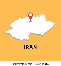 
Iran Isometric map with location icon vector illustration design