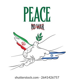 Iran - Israel no war peace ıllustration.