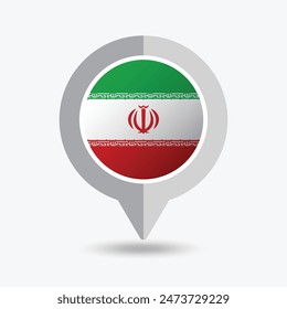 Iran Location Pin Icon Vector Illustration