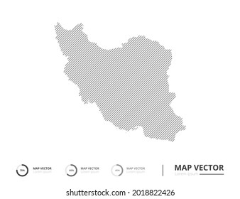 Iran map abstract line gray on white background vector for presentation. Creative concept for infographic.